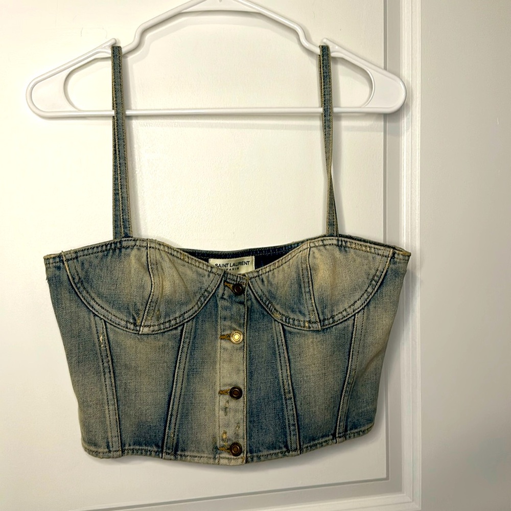 Saint Laurent Denim Bustier